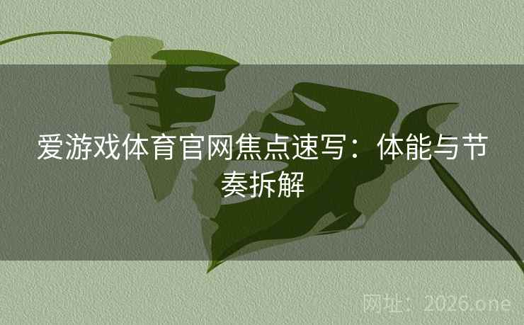 爱游戏体育官网焦点速写:体能与节奏拆解 第2张 爱游戏体育官网焦点速写:体能与节奏拆解 第2张